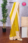 Semi Banarasi Crepe Silk Saree with Wrinkle Fabric-PF83378