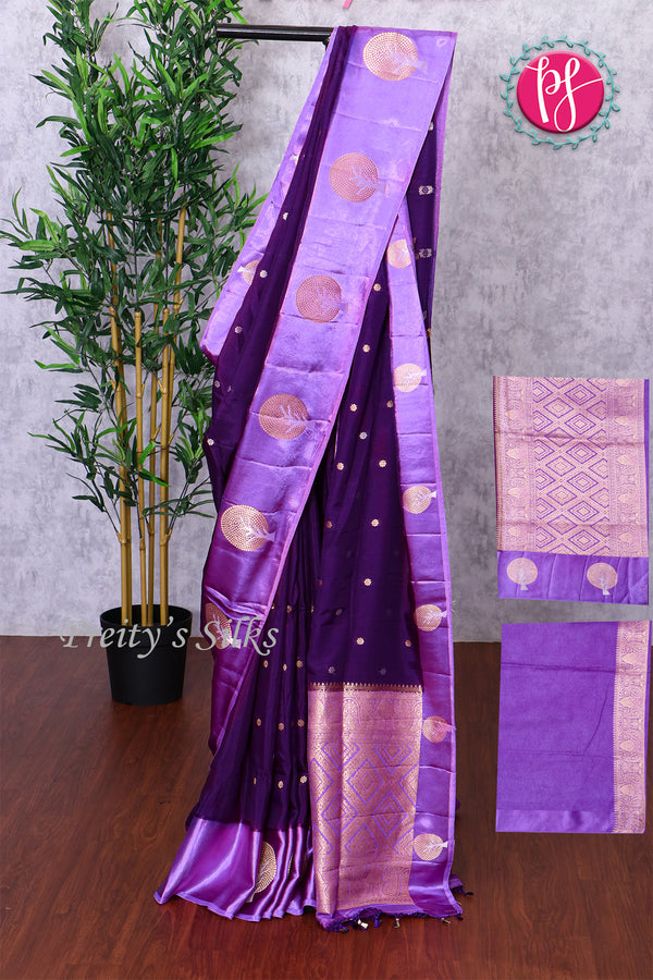 Semi Crepe silk with Satin Border-PF83616