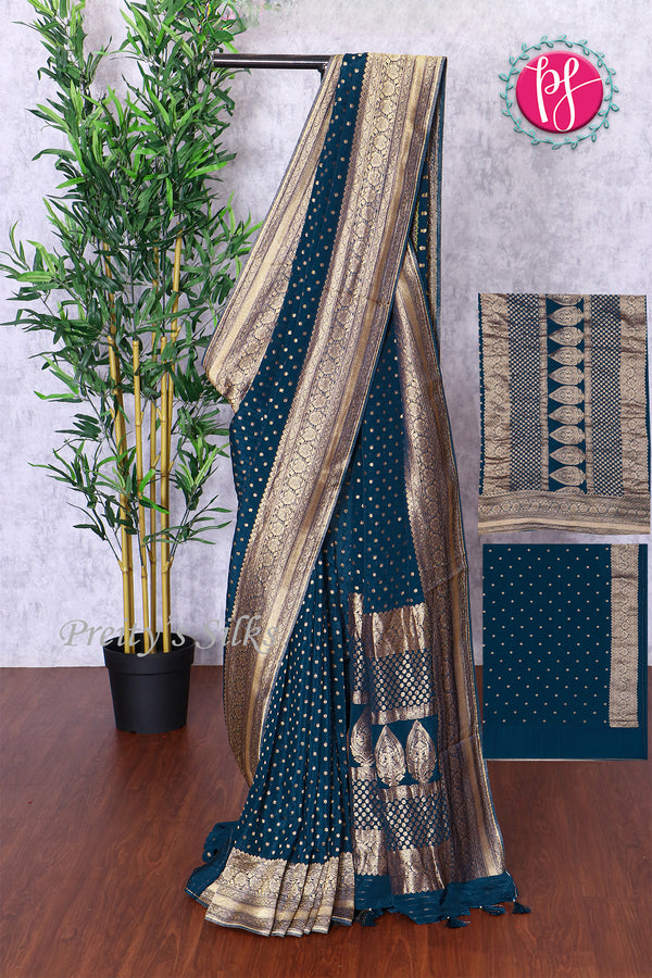 Premium Banarasi Crepe Silk Saree-PF83656