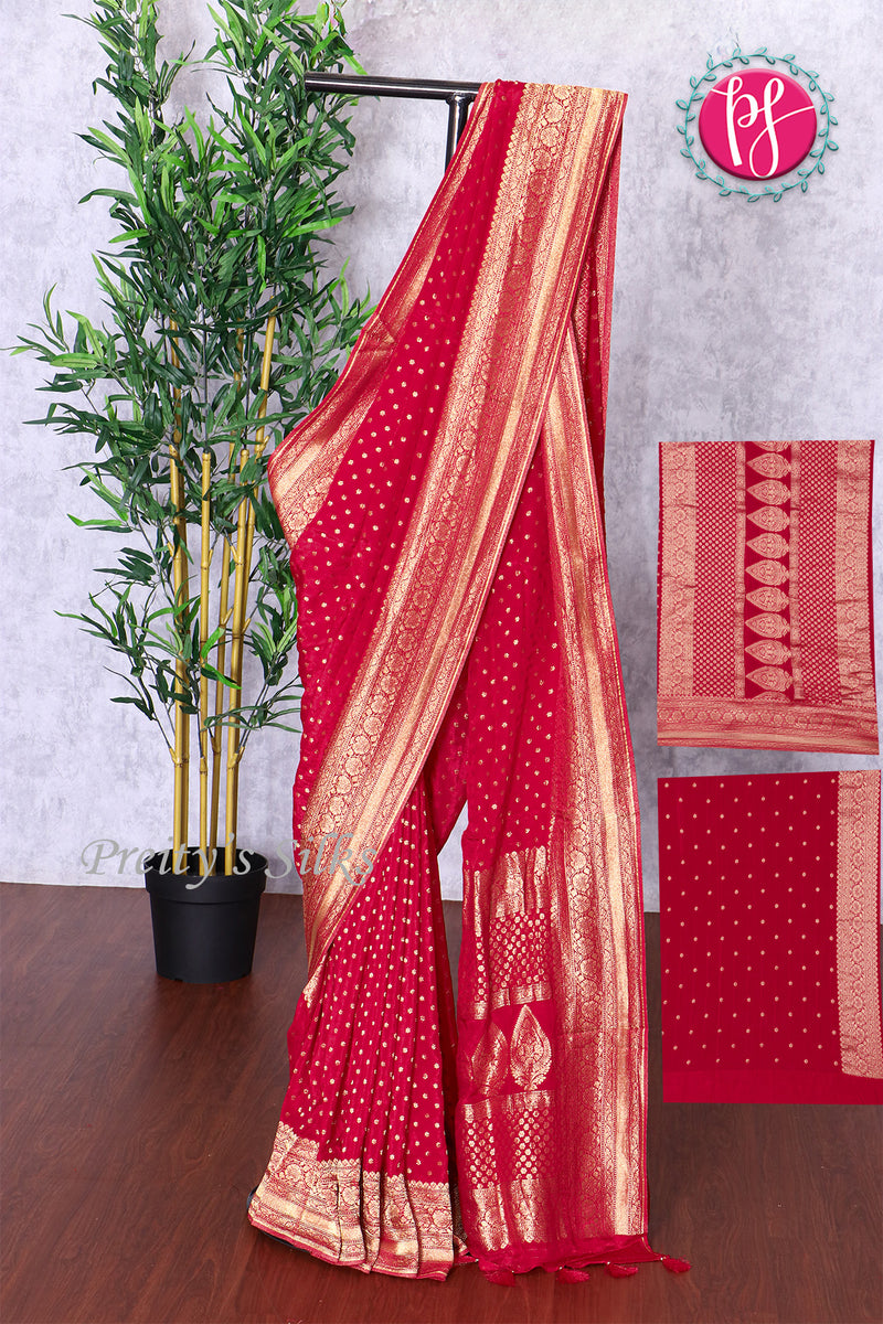 Premium Banarasi Crepe Silk Saree-PF83656