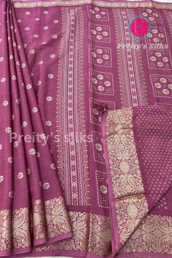 Semi Wrinkle Crepe Silk Saree-PF85636