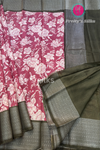 CHANDERI COTTON SILK SAREE- PY61971-Reddish pink with mehendi Green