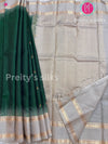 Pure Kanchipuram Silk Saree -Bottle Green With grey - PF00523