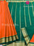 Pure Mysore Crepe Silk Saree - Rust Orange with Green - PF41475