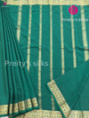Pure Mysore Crepe silk Saree -Bottle Green- PF38098