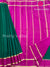 Pure Mysore Crepe silk Saree -Bottle Green with pink - PF39166