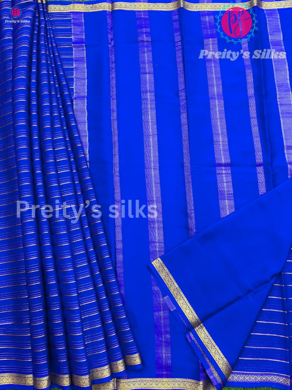 Pure Mysore Crepe Silk Saree -Royal Blue - PF34786