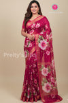 Semi Silk Saree- Red-PF57587