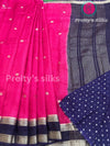 Semi Dupion Soft Silk Saree -Pink with Purple- PF44937