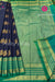 Semi Kanchipuram Silk Saree -Navy Blue with Green -PF53726