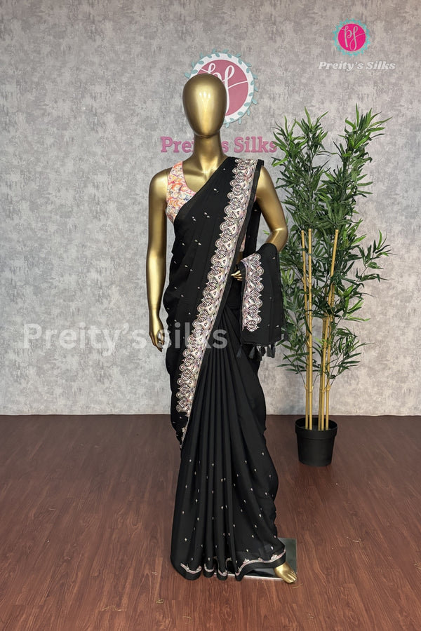 Semi Wrinkle Crepe Silk Saree- PA03840