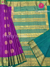Semi Kanchipuram silk Saree - Winish purple with Green - PF39404