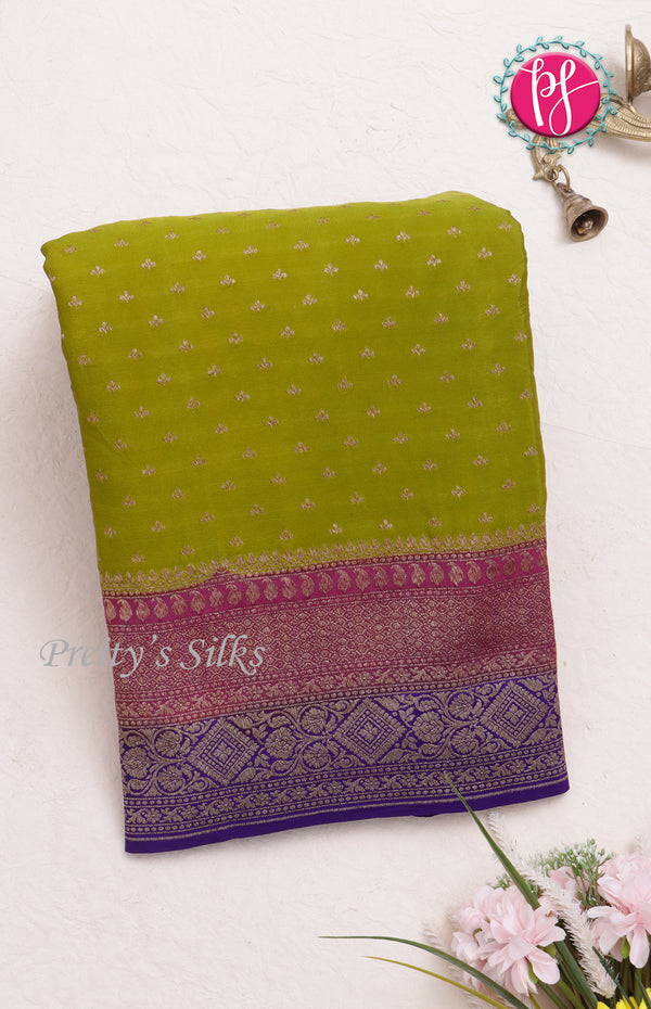 Pure Kaddi Banarasi Crepe Silk Saree-PF25891