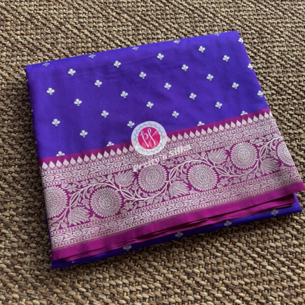 Semi Banarasi Katan Silk-Purple with Wine – PY60949