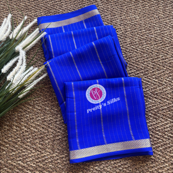 Pure Mysore crepe silk – Royal blue – PY66792