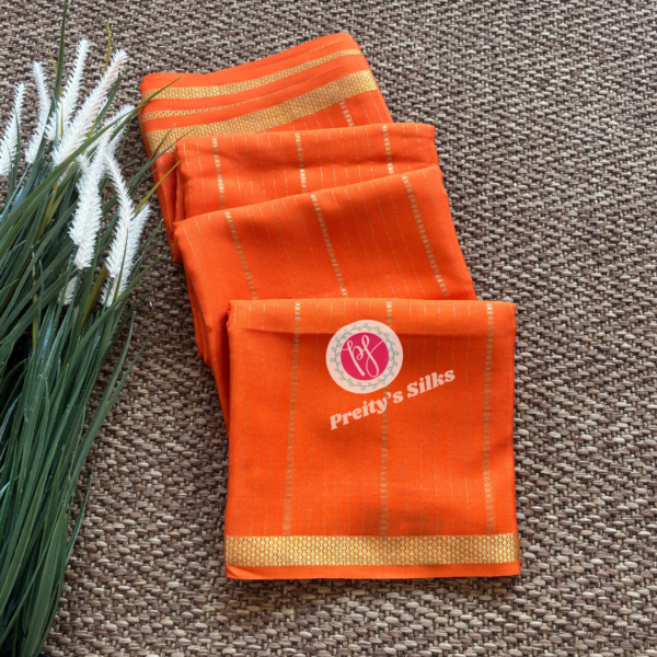 Pure Mysore crepe silk -Orange PY66794