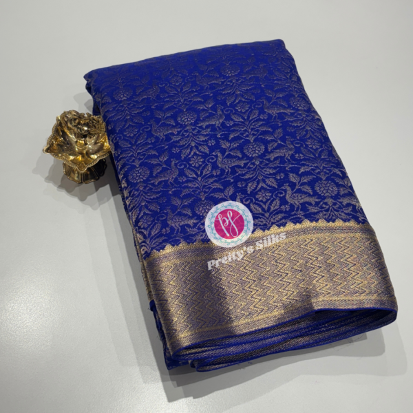 Pure Banarasi crepe silk- Royal blue – PY69516