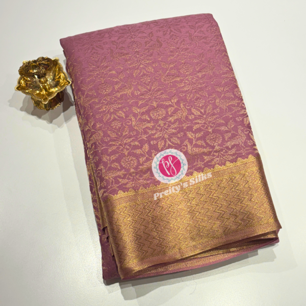 Pure Banarasi crepe silk-Onion pink – PY69519