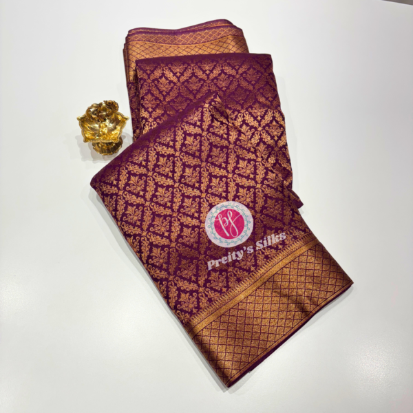Pure Banarasi crepe silk-Wine- PY68609
