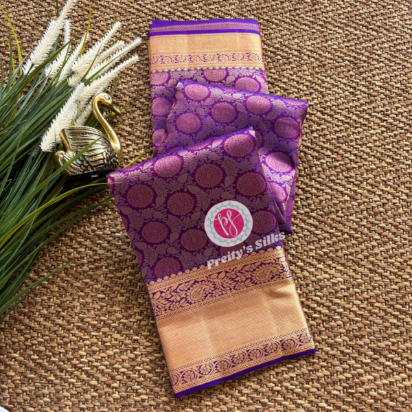 Pure Kanjeevaram silk-Purple-PY69362