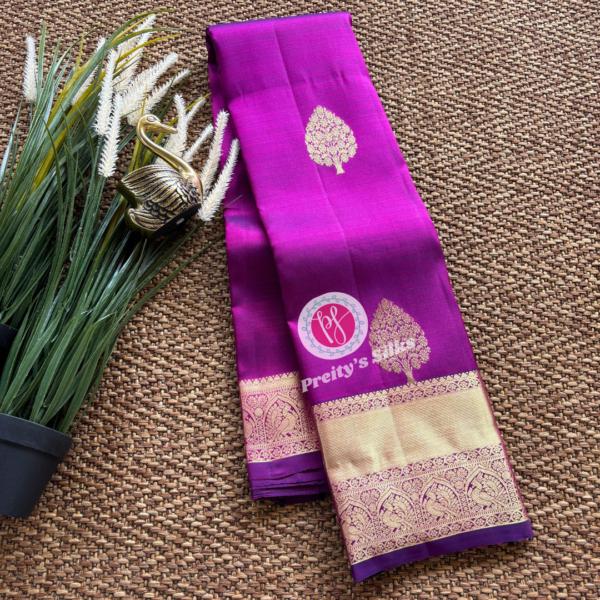 Pure Kanjeevaram silk-Purplish wine-PY70105