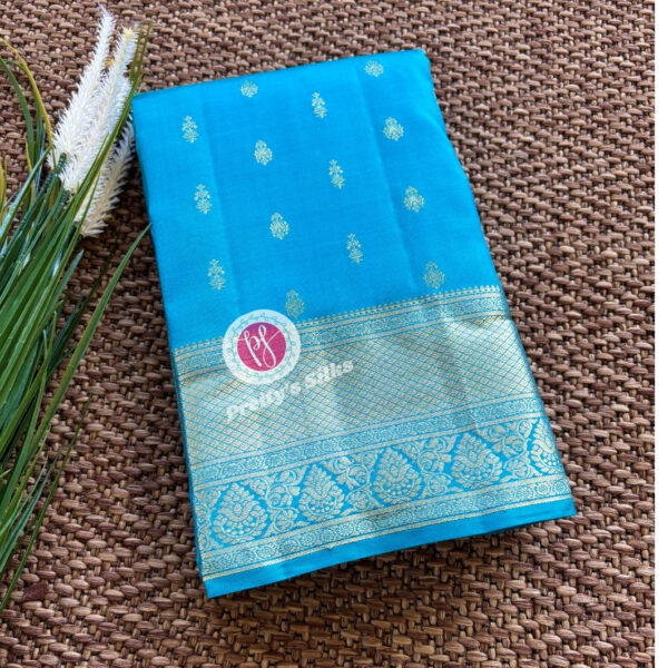 Pure Kanchipuram Silk -Rama blue -PY64301