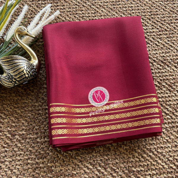 Pure Mysore Crepe Silk-  Marron -PY66670