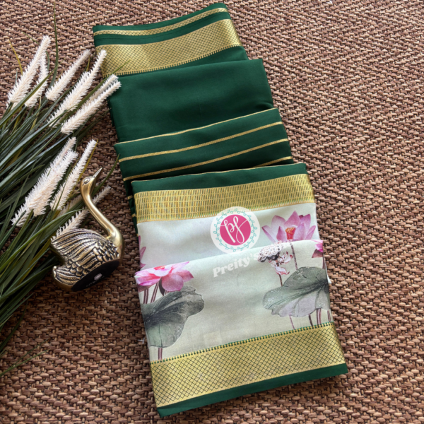 Pure Mysore crepe silk-Green- PY67926