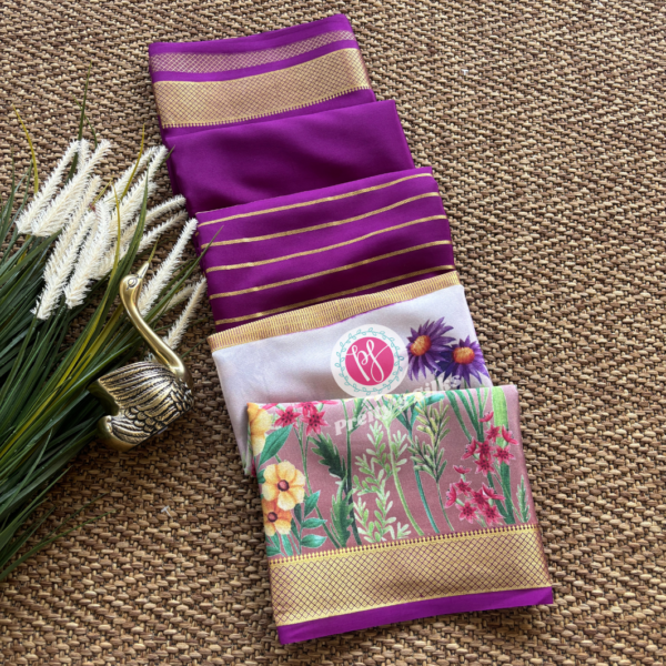 Pure Mysore crepe silk-Winish purple – PY67922