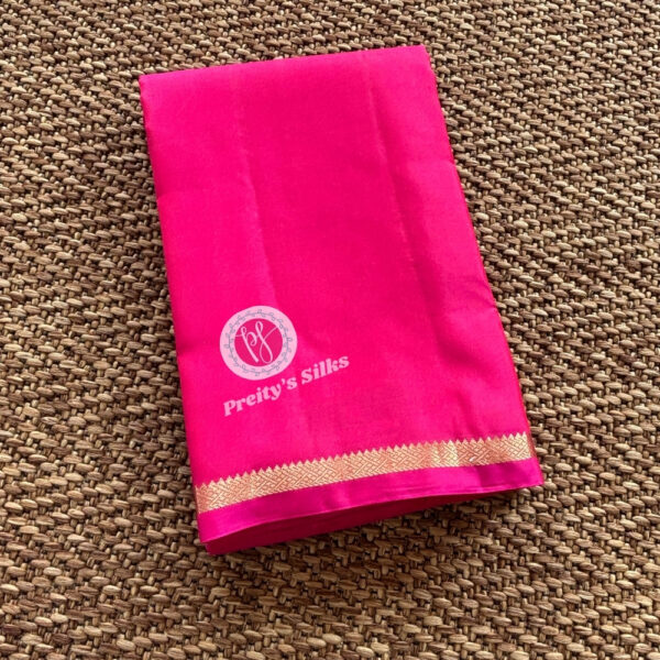 Pure Kanchipuram Silk -Pink with green-PY65406