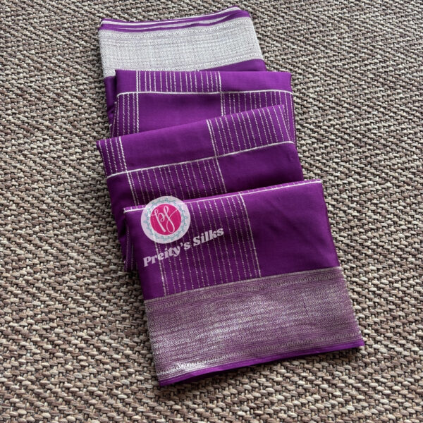 Pure Banarasi Crepe Silk -Wine- PY66303