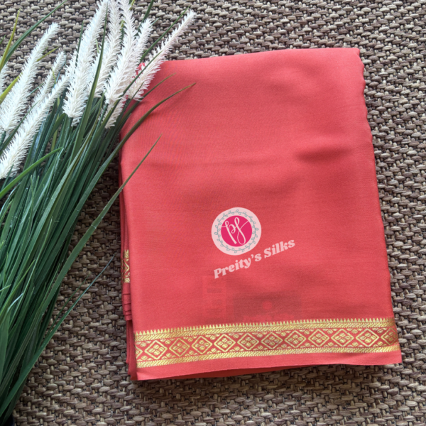 Pure Mysore Crepe Silk -Dark Peach – PY66779