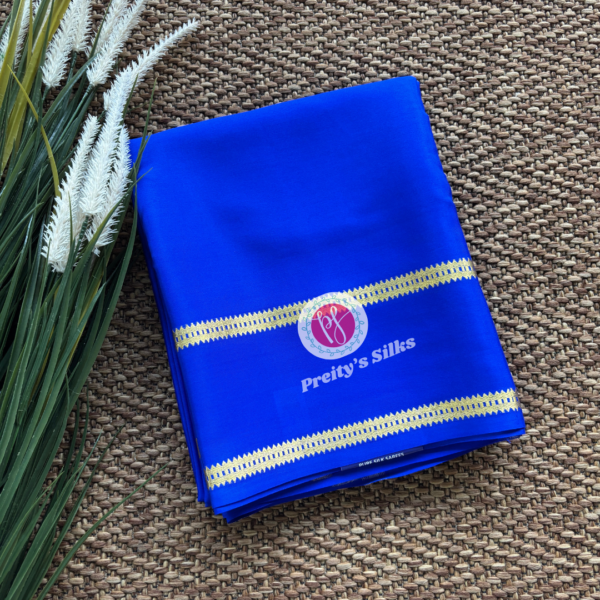 Pure Mysore crepe silk -Royal blue-PY70923