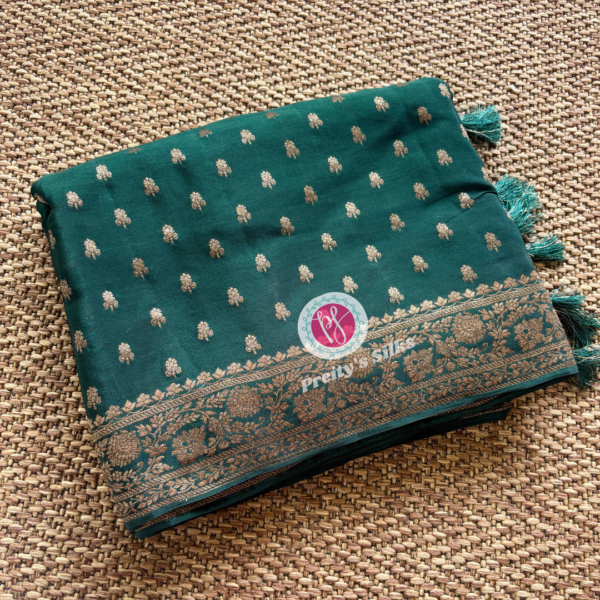 Banarasi crepe georgette-Bottle green- PY75659