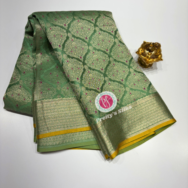 Pure Banarasi crepe -PY78731-Pistagreen