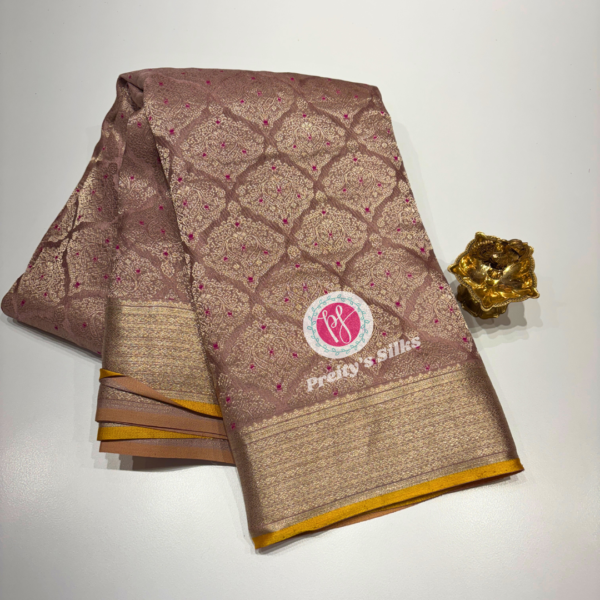 Pure Banarasi crepe -Rosegold-PY78733