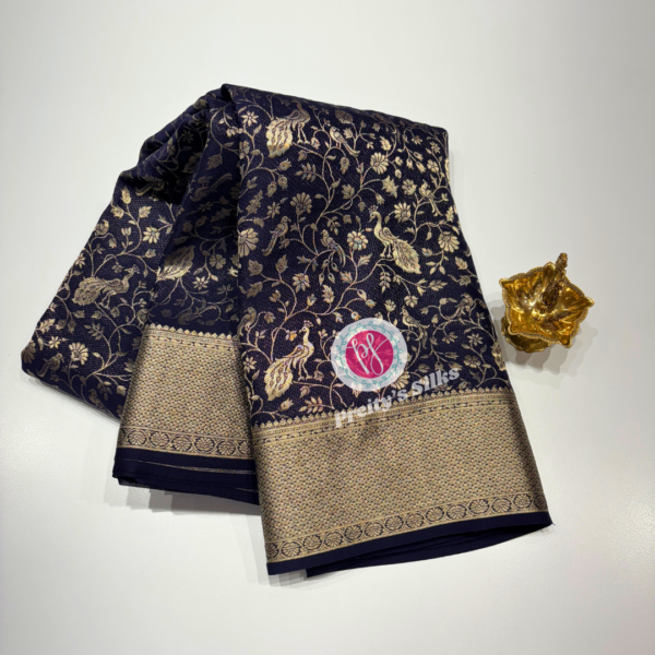 Pure Banarasi crepe -Navy blue -PY78710