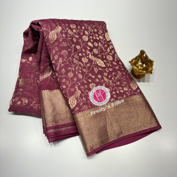 Pure Banarasi crepe -Onion pink-PY78675