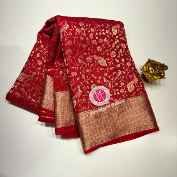 Pure Banarasi crepe -Red-PY78698