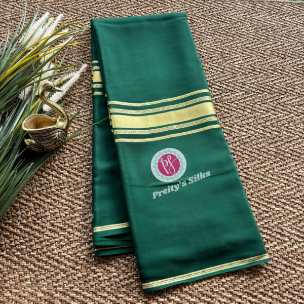 Pure Mysore crepe silk -Bottle green- PY72493