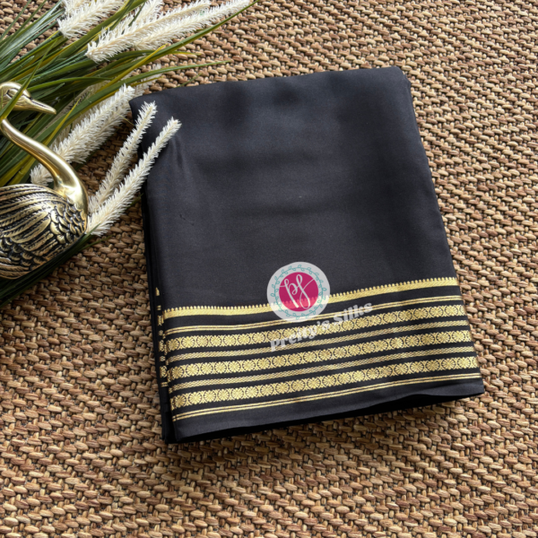 Pure Mysore crepe silk -Black – PY71020