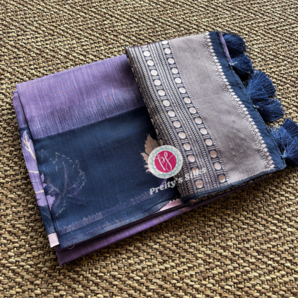 Cotton silk -Lavender with blue – PY73993