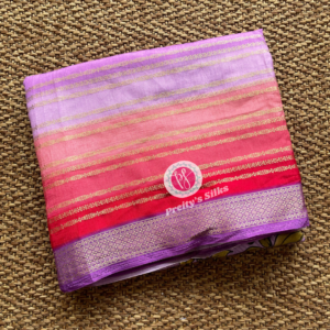 Premium Dola silk- Lavender with red-PY72049