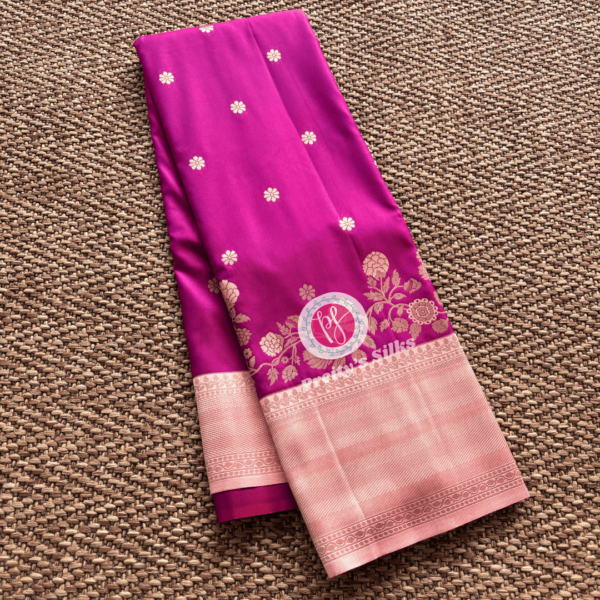 Kanchi semi silk-Magenta with peach-PY72122