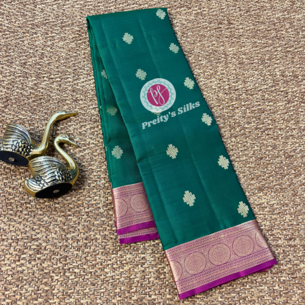 Pure Kanchipuram silk -Green with wine -PY00895