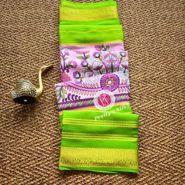 Pure Mysore crepe silk -Parrot Green-PY67886