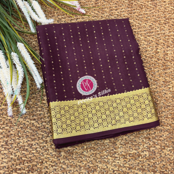 Pure Mysore crepe silk-Brown- PY02142