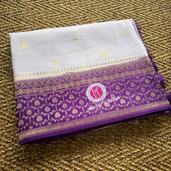 Organza silk -Light lavender with purple-PY79146