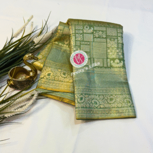 Pure Tissue Kanjeevaram silk-Dual shade Green-PY03410