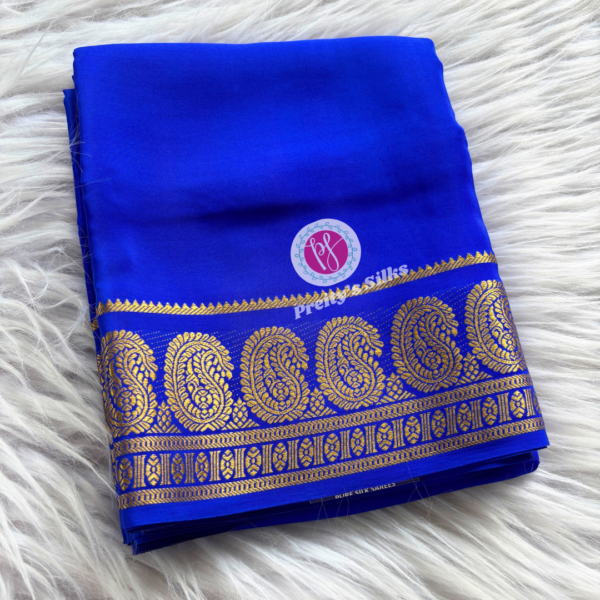 Pure Mysore crepe silk -Royal blue-PY79629
